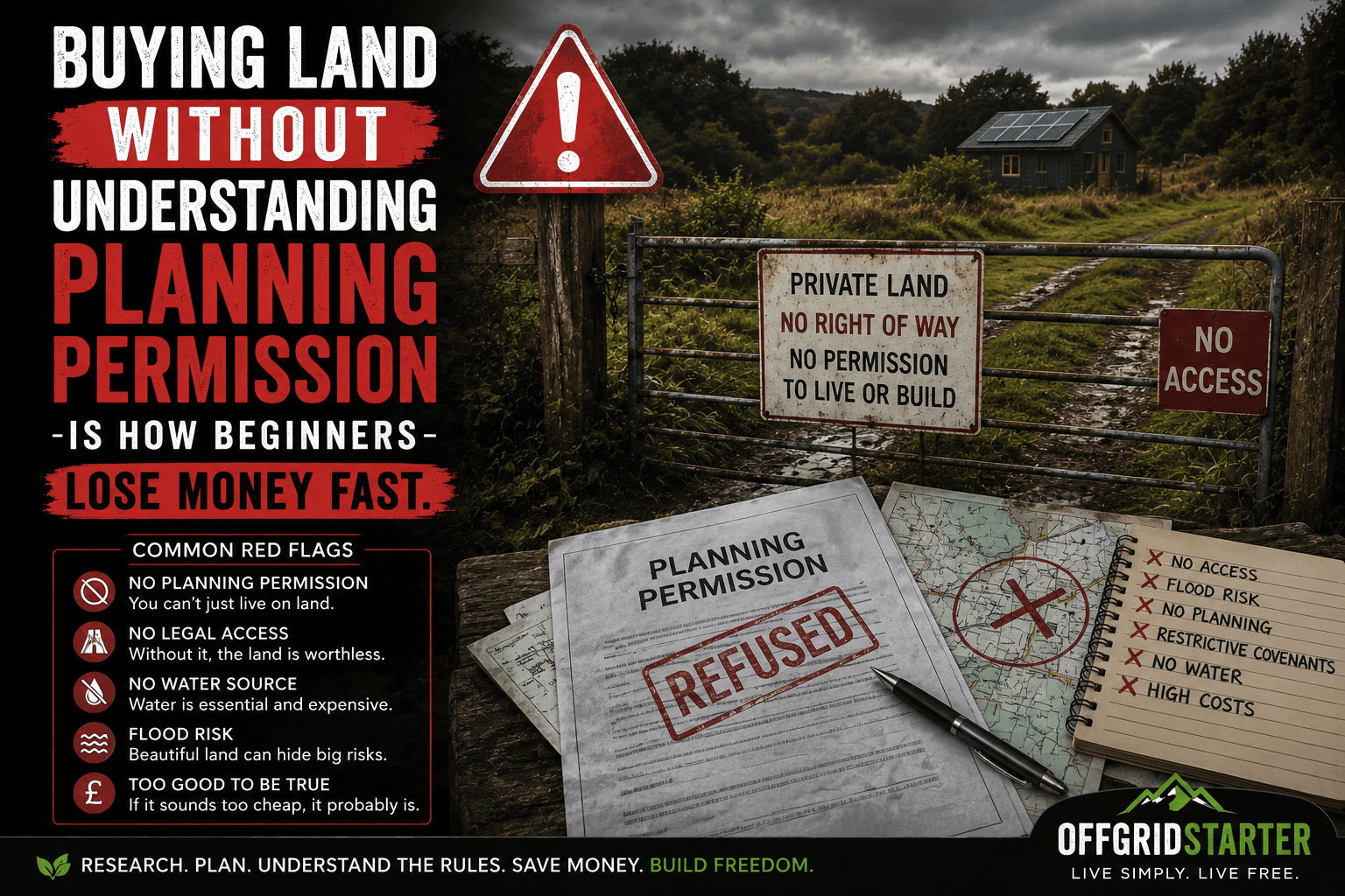 The Truth About Buying Land for Off-Grid Living in the UK 4 Planning permission warning for off-grid land buyers in the UK