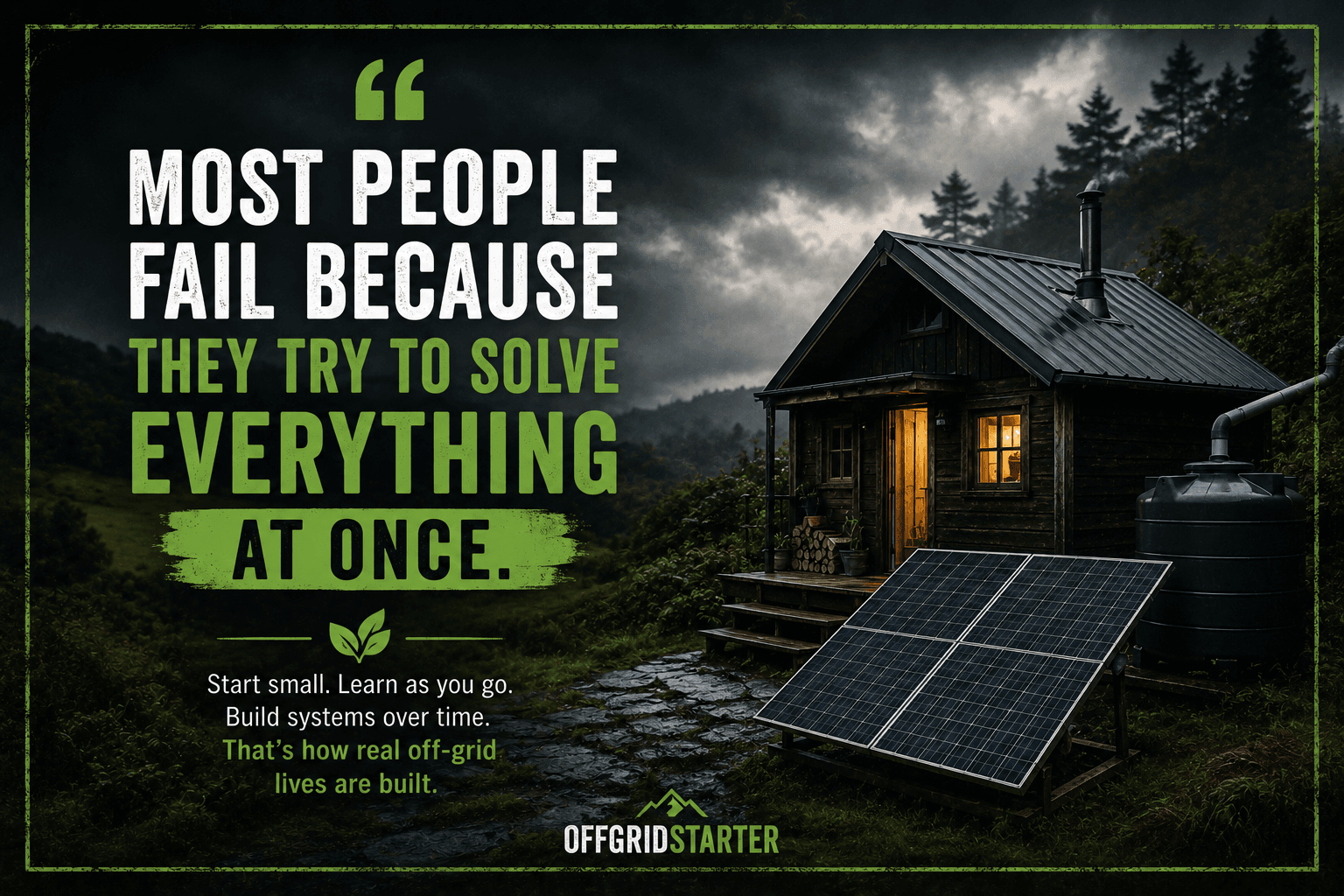 Most beginners fail because they try to solve everything at once