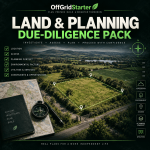 Land & Planning Due-Diligence Pack cover showing British rural land, mapping and due-diligence planning