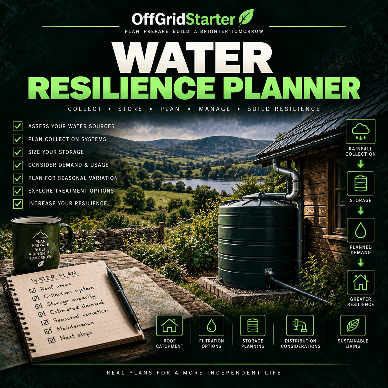 Water Resilience Planner 1 Water Resilience Planner cover showing rainwater collection, storage and demand planning
